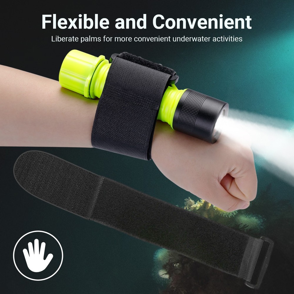 High Lumens Scuba Diving Flashlight Underwater 80ft Waterproof Dive Torch Light