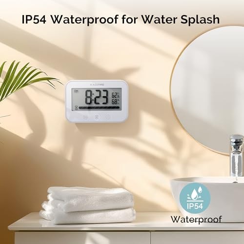 Shower Timer Clock Waterproof Bathroom Timer – Digital Wall Clock with