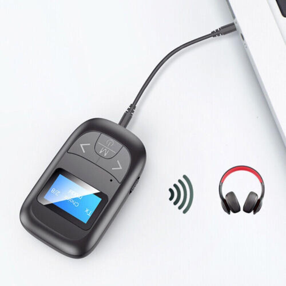 Universal LCD Display Bluetooth 5.0 Adapter Wireless Audio Transmitter Receiver