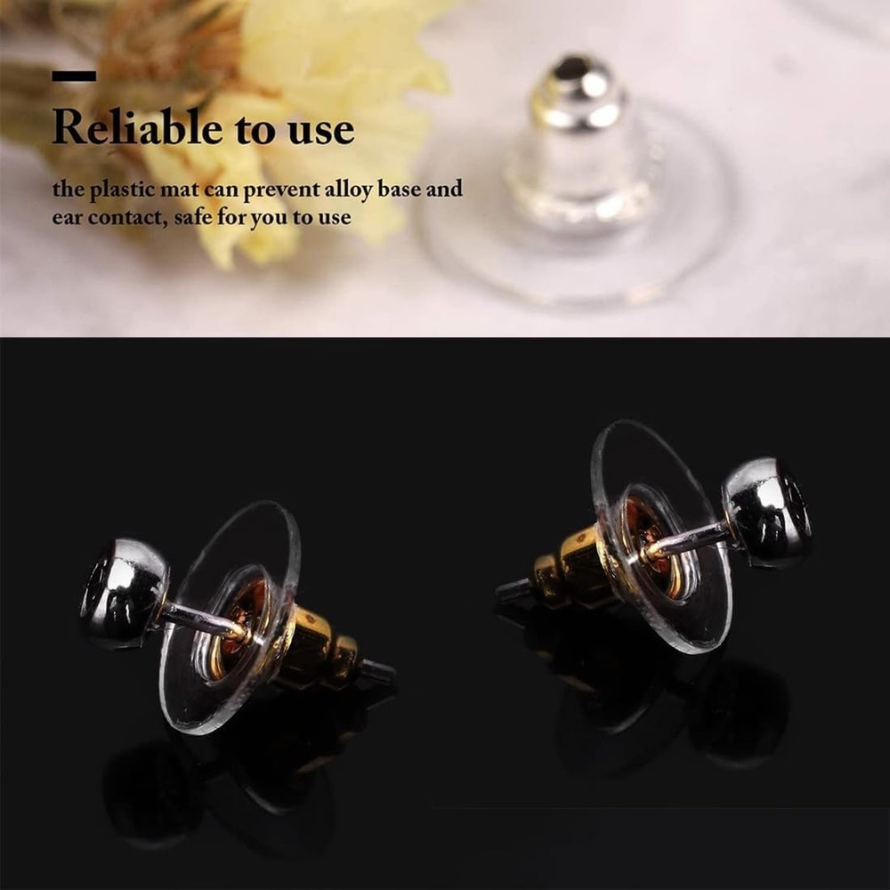 400 Pack Earring Backstops - Metal, Plastic & Rubber for All Ears
