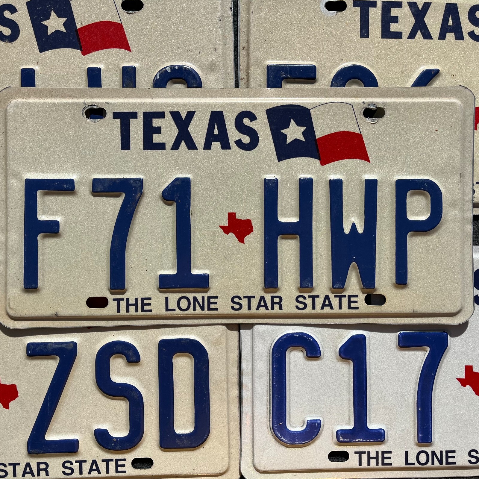 TEXAS LICENSE PLATE - FLAG Vintage Embossed License Plates - The Lone Star State