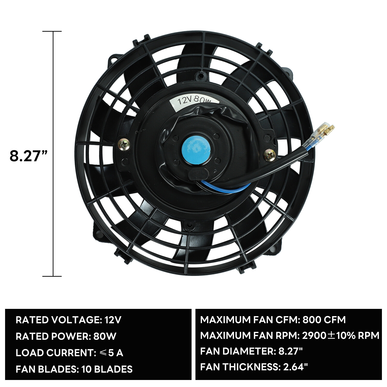 7" inch Universal Slim Fan Push Pull Electric Radiator Cooling 12V Mount Kit