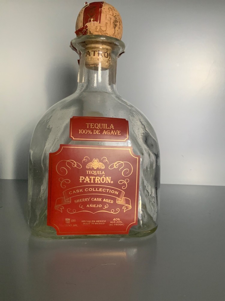 Patron cherry cask aged tequila empty bottle 700 ml