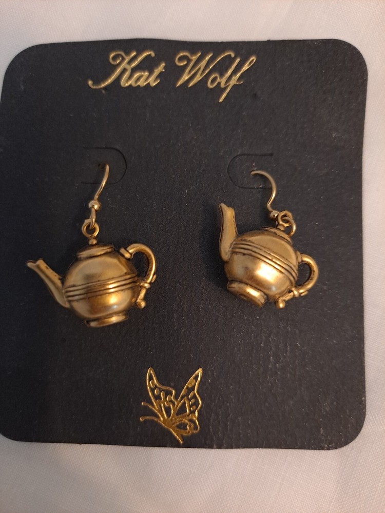 Tea Kettle Dangling Earrings or creative miniature house item
