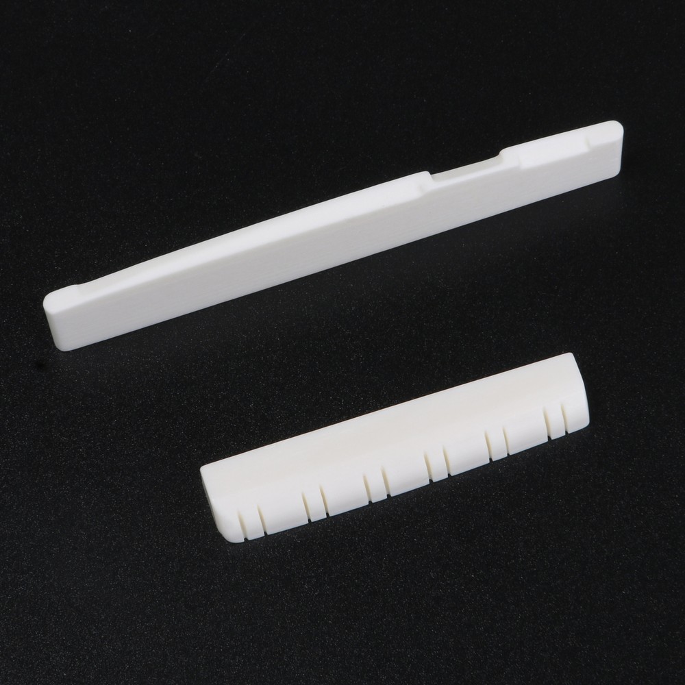 Lightweight White Saddle and Nut Cattle Bone For 12 String Acoustic Guitar