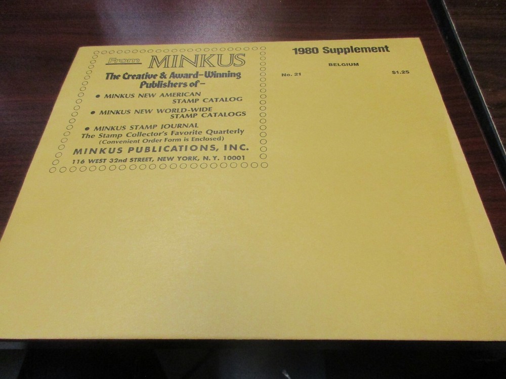 "MINKUS" 1980  SUPPLEMENT BELGIUM  #21    W/FREE SHIPPING!!!