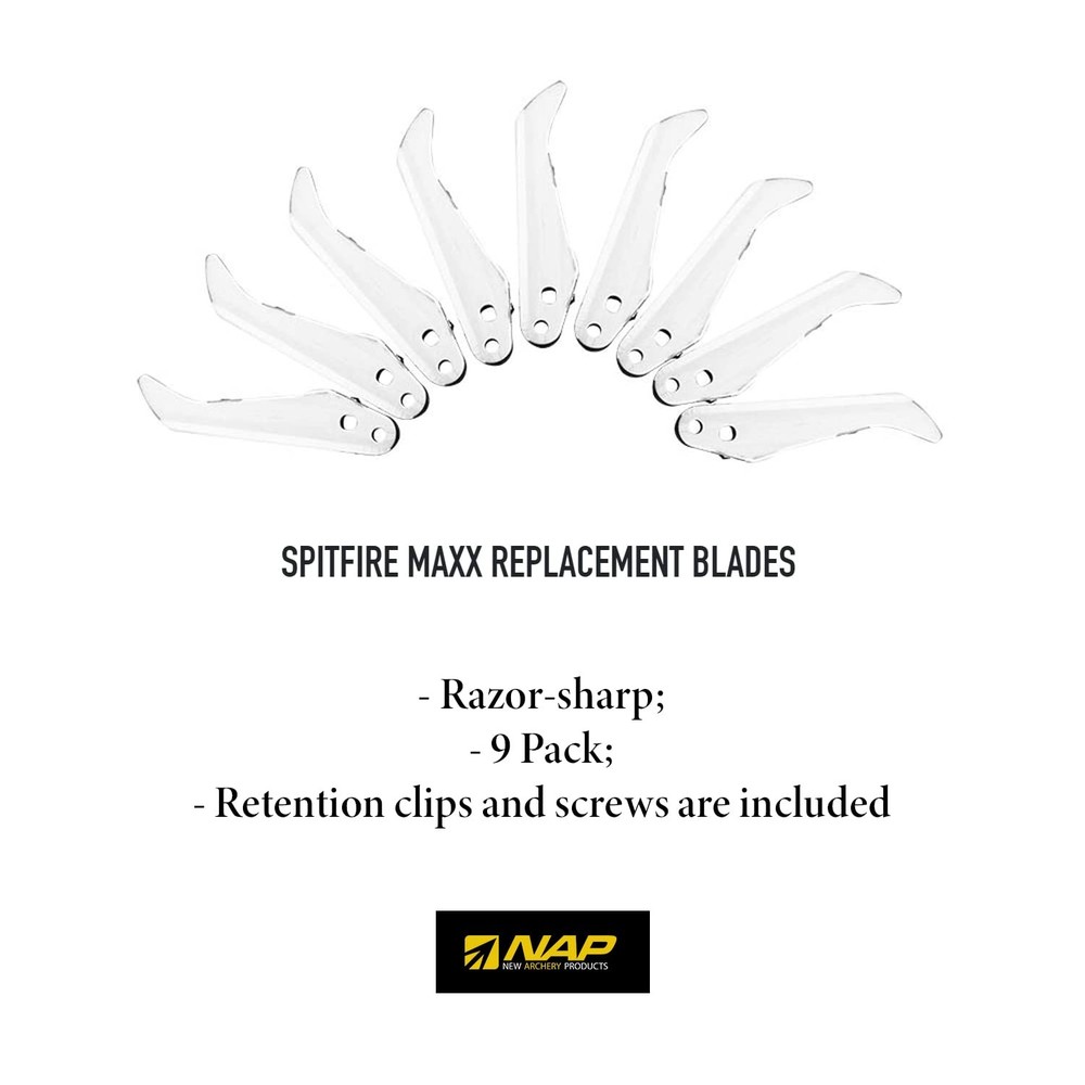 NAP Spitfire Maxx 100/125 Gr Broadhead Replacement Blades - 9 Pack