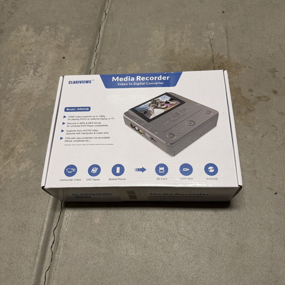 Clariviews Multi-Function Media Recorder VHS to Digital - KR043B