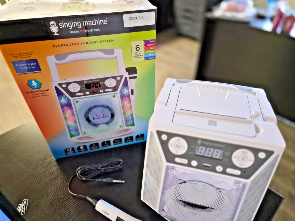 Singing Machine White SML2350 Bluetooth CDG Karaoke Machine