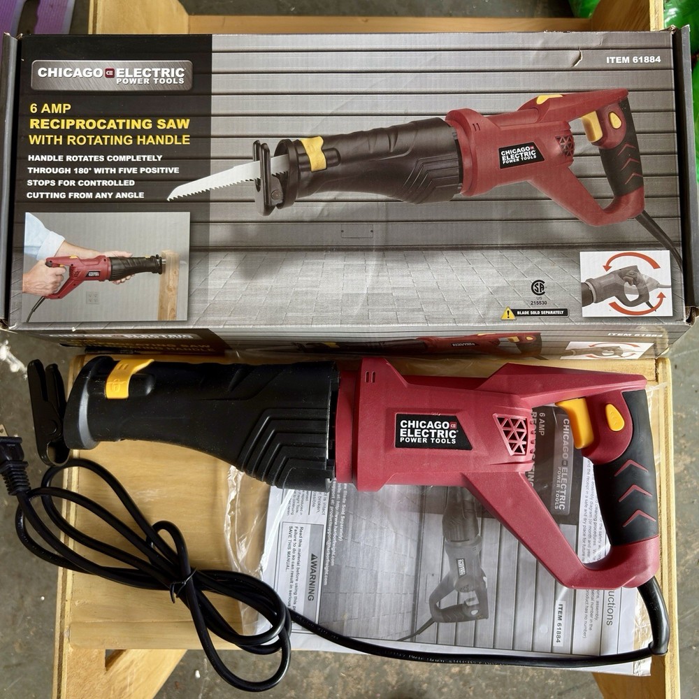 Chicago Electric 6 Amp Reciprocating Saw, Variable Speed Power Tool