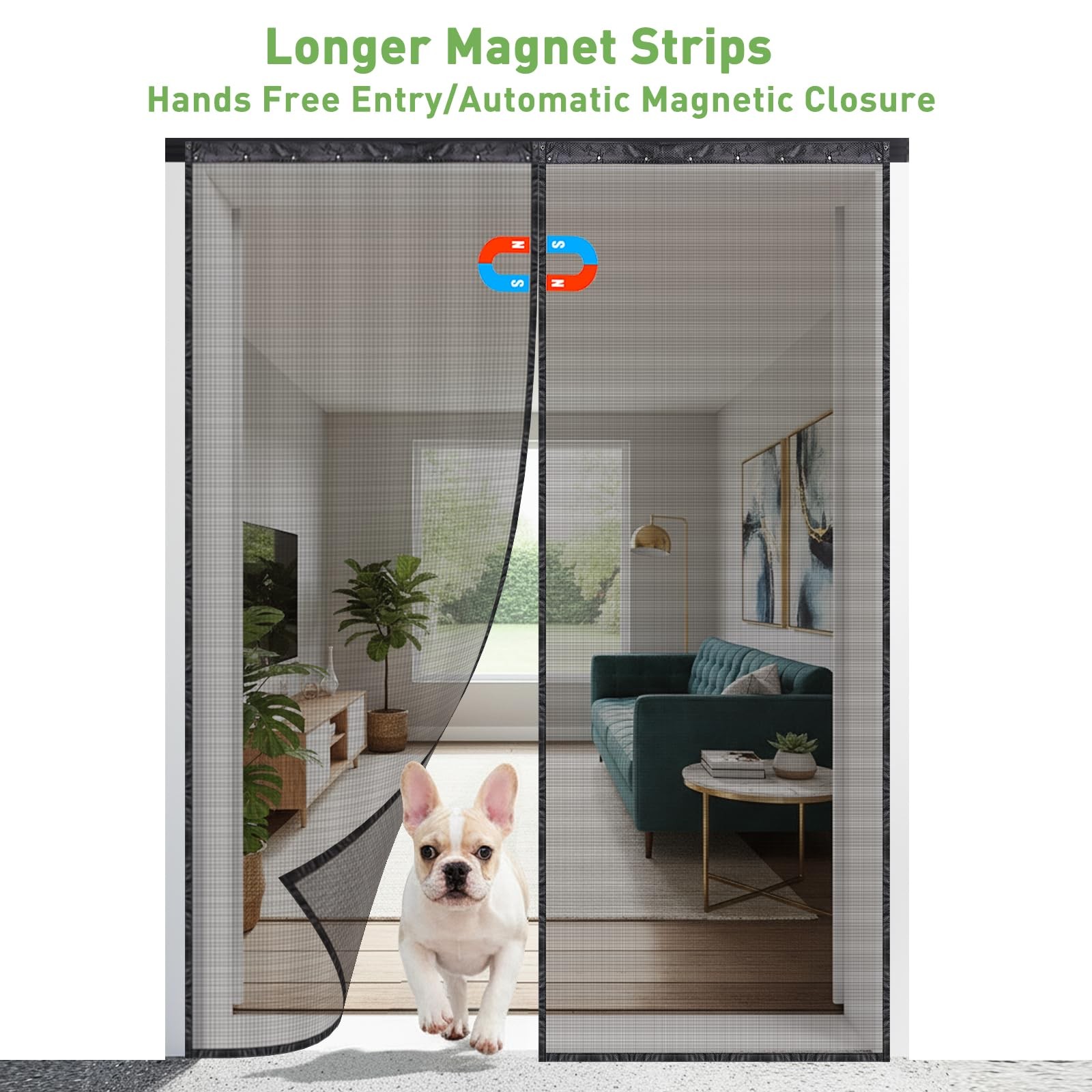 Magnetic Screen Door for Sliding Door, Retractable Sliding Screen Door with T...