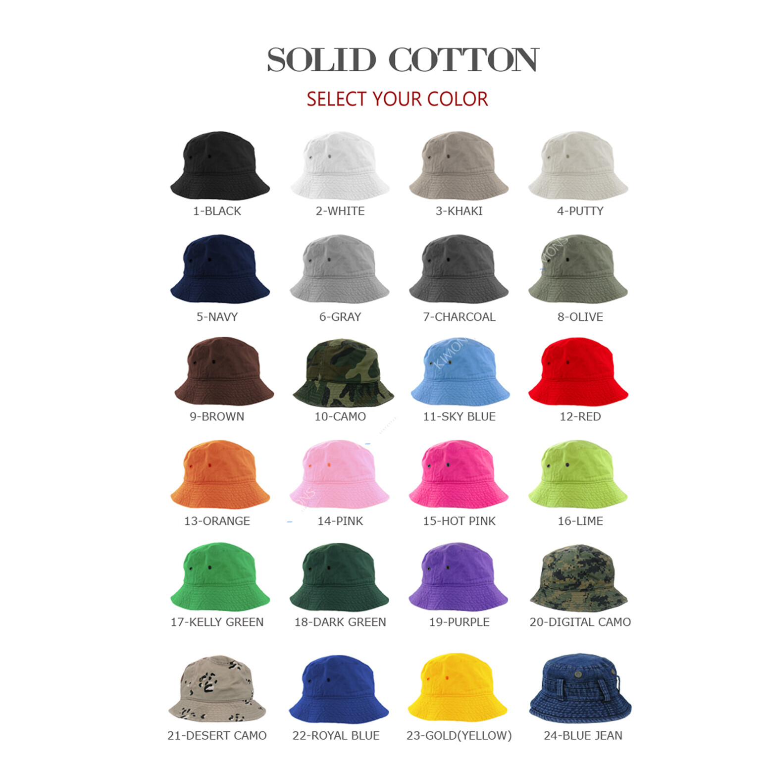 Bucket Hat Cap Cotton Fishing Boonie Brim visor Sun Safari Summer Men Camping BK