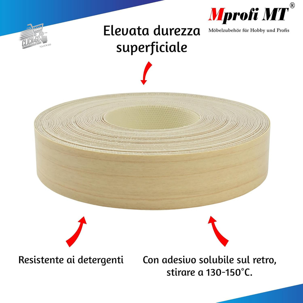 ® - Maple Effect Edge | 22mm X 5M | Easy to Apply | Apple Kitchen Edge