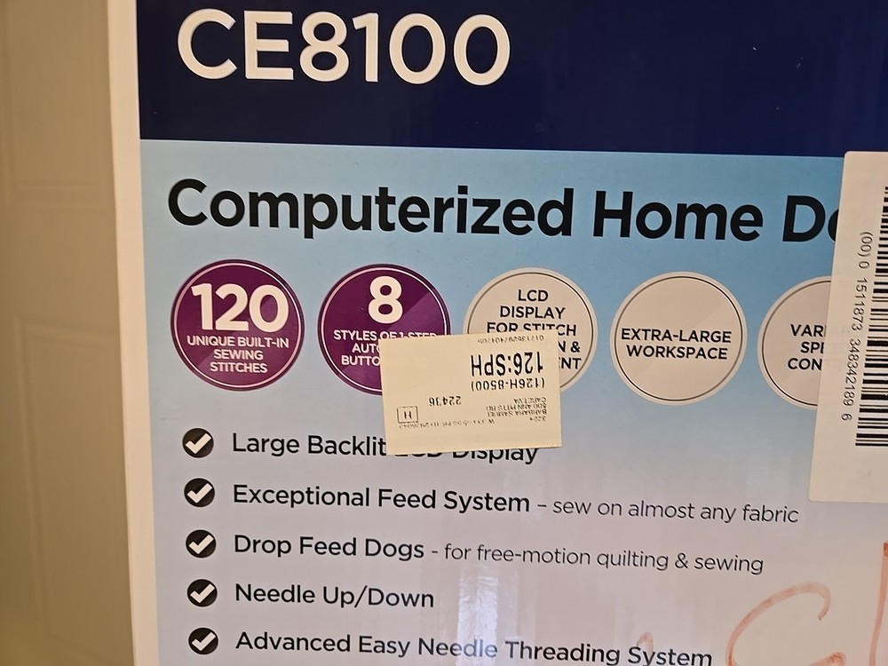 Brother CE8100 Computerized Sewing Machine W/thread, Fabric, & Sewing Book. NEW