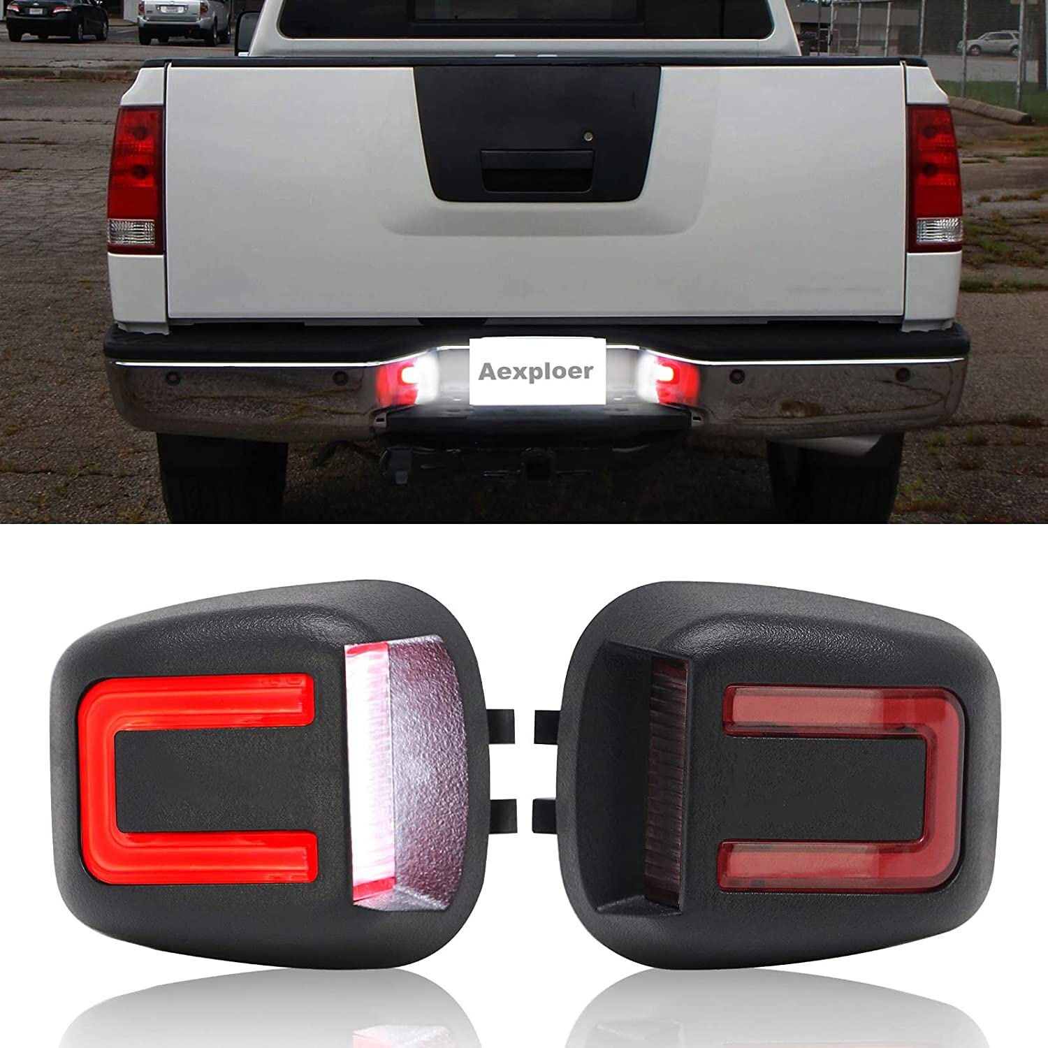 For 07-21 Frontier Titan Xterra Armada White & Red LED License Plate Lights Lamp