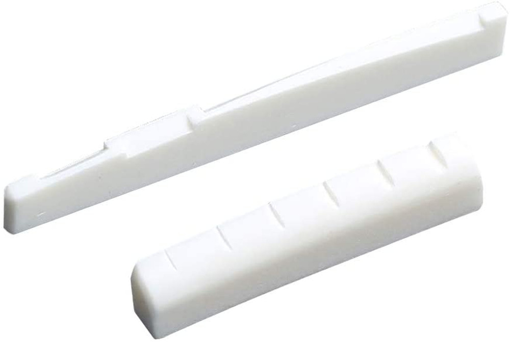 6 String Acoustic Guitar Bone Bridge Saddle and Nut Real Bone Parts