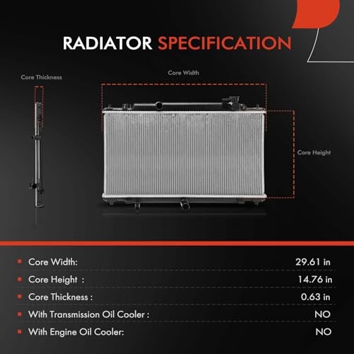 Engine Coolant Radiator Assembly Compatible with Mazda 6 2014 2015 2016 2017