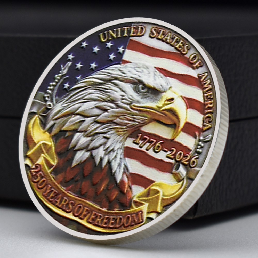 USA 250 Years of Freedom Medal 1776-2026 Bald Eagle Flag E Pluribus Unum Coin