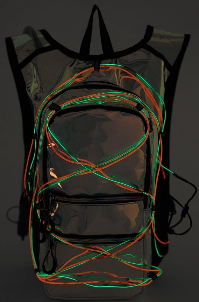 Lightweight Backpack with LED Lights, 2L Water Bladder for Running, Hiking