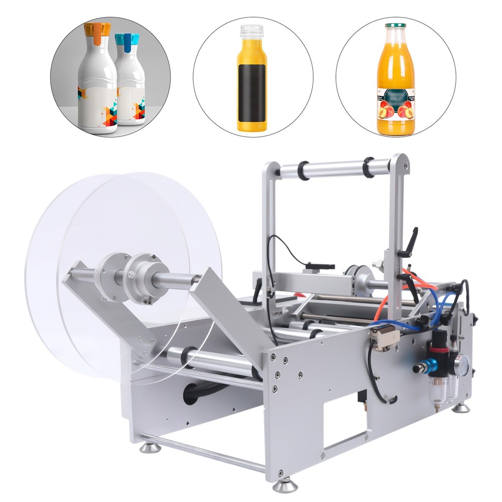 LT-190 Semi Automatic Round Bottle Labeling Machine Label Marking Machine 300W
