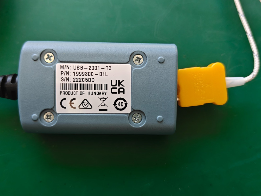 Measurement Computing USB-2001-TC thermocouple data acquisition module.