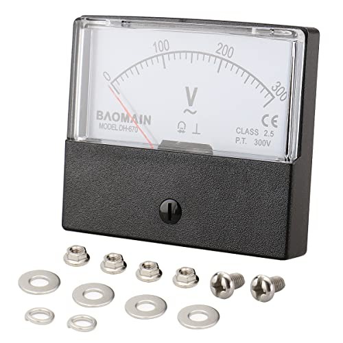 Plastic Housing DH-670 AC 0-300V Rectangle Volt Analog Panel Meter Class 2.5