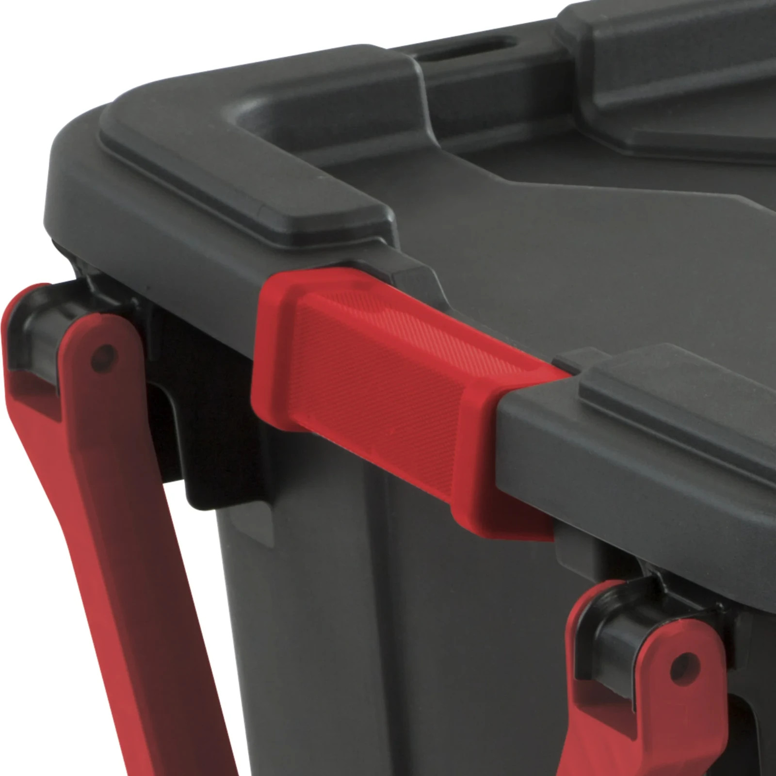 Sterilite Industrial 40 Gal Wheeled Storage Tote Black Container Handle 2-Pack