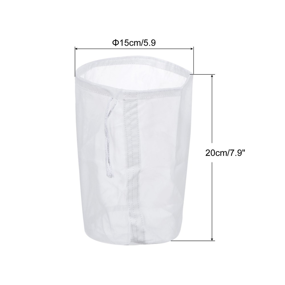 160 Mesh Paint Filter Bag 5.9" Dia Nylon Strainer with Drawstring for Filtering
