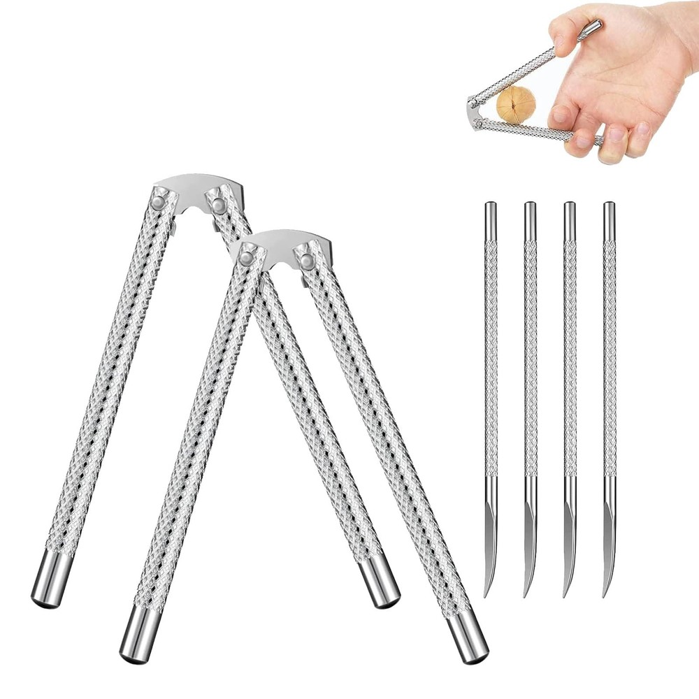 Nut Cracker 2Pcs and 4 Picks,Stainless Steel Tool Set for...