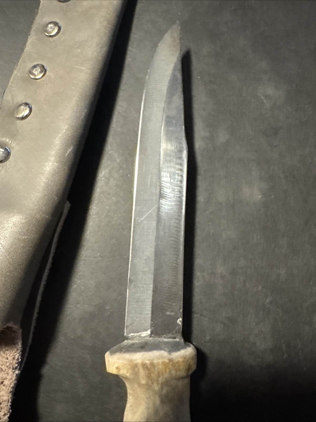 Vintage Bone Handle Antler Knife Stag Silver 6” Blade