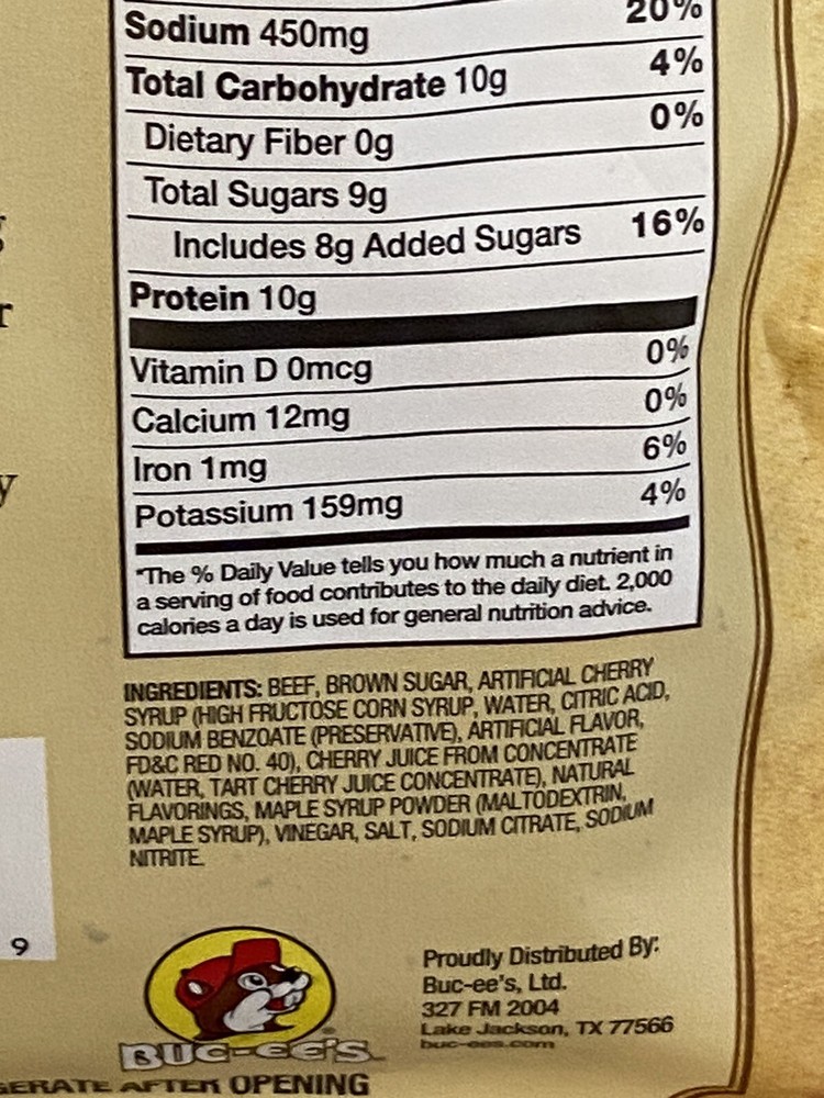 Bucees Cherry Maple Beef Jerky 4oz