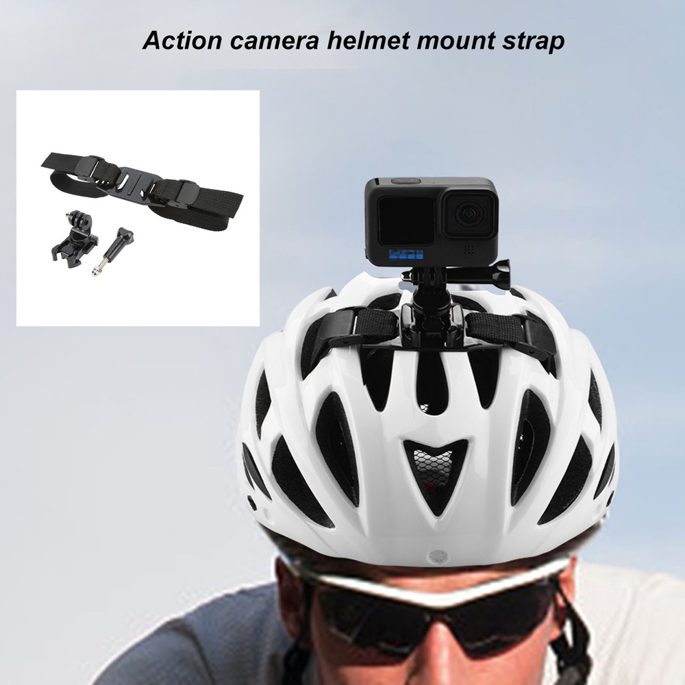 Action Camera Helmet Mount Strap Attachment With Bracket Adapter Base For He HBA