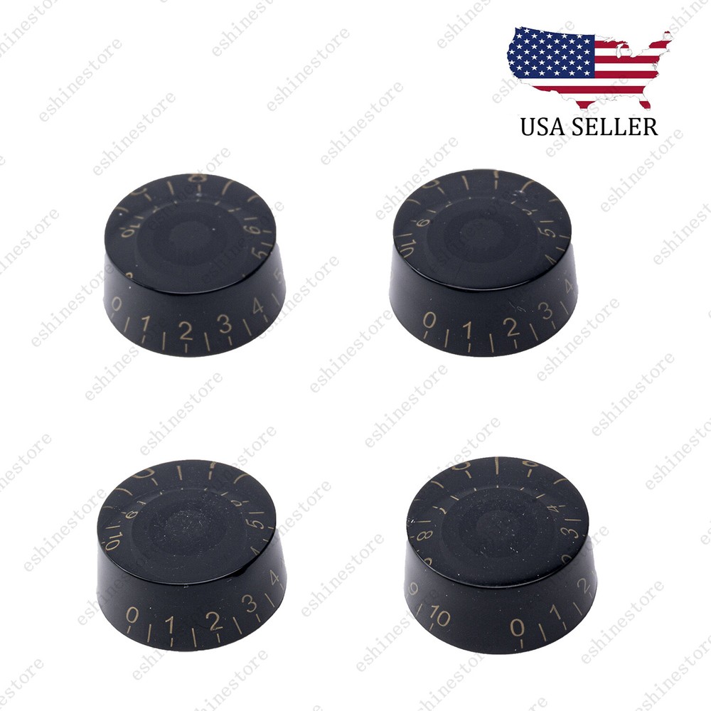 4 Pcs Black LP Custom Control Knobs Speed Dial Knobs for Les Paul SG Guitar
