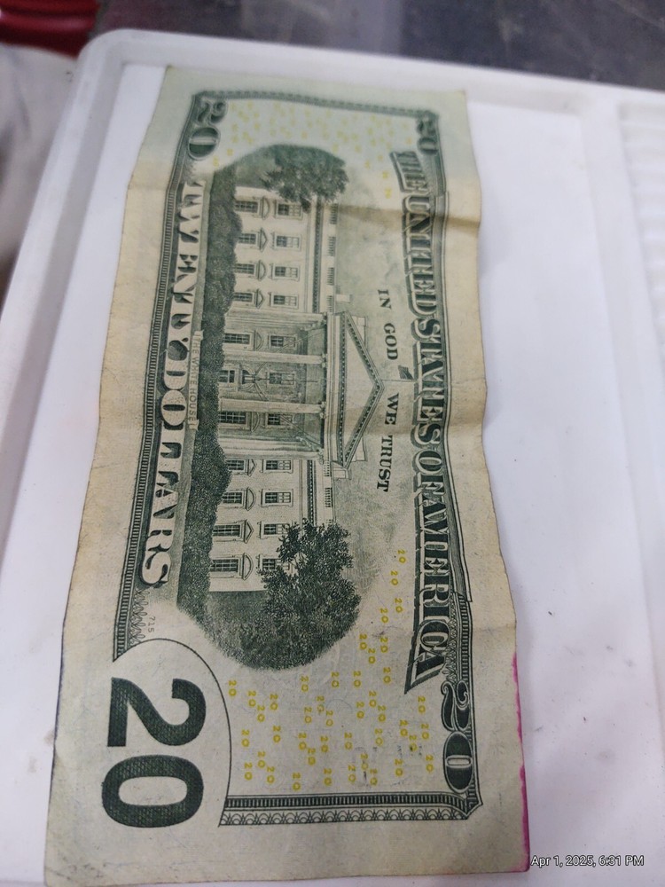 2013 Error $20 Twenty Dollar Bill excessive ink Bleed thru