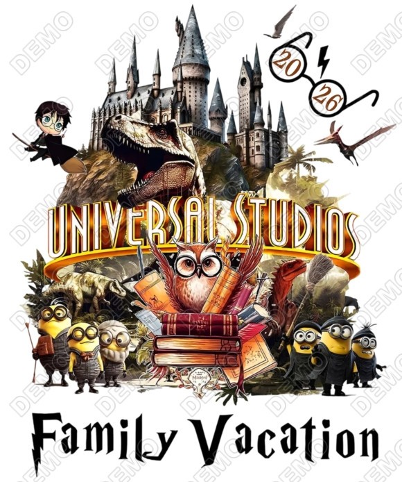 Universal Studios  DTF  Shirt Iron on Transfer