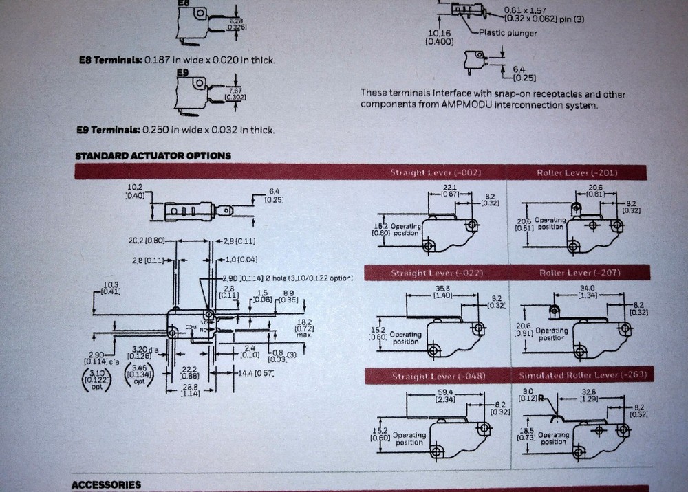 Honeywell-Micro Switch V7-7B17D8-048 Miniature Basic Switch 11A @ 125V, SPDT