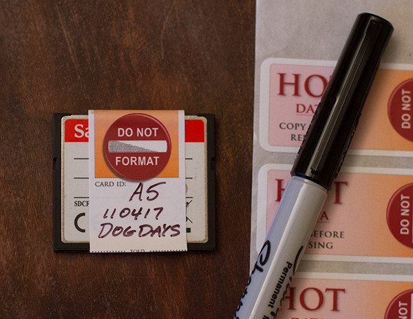 Memory Card Labels - HOT DATA! Prevent accidental erasure! SD, CF, RED MAG, etc.