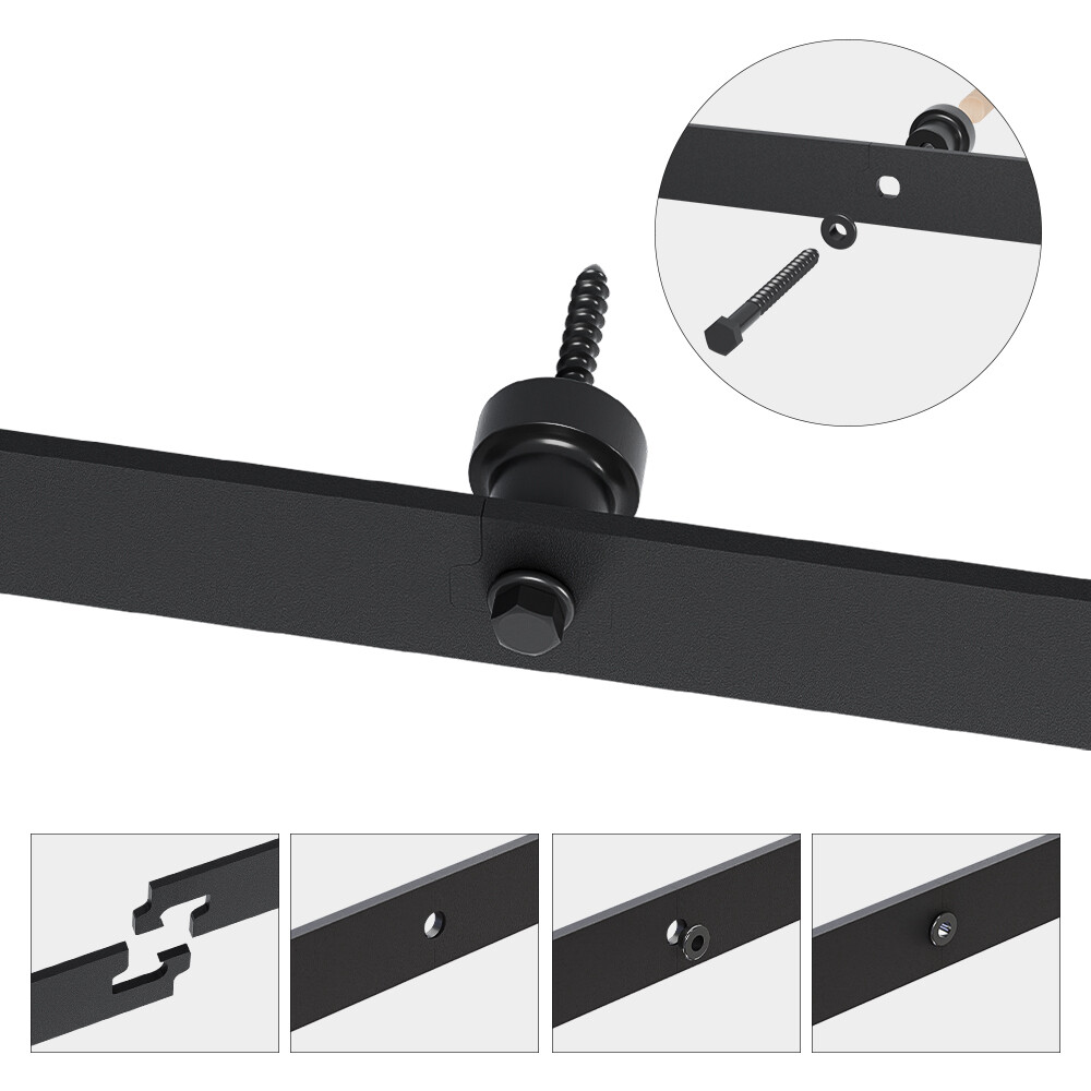 4FT-20FT Sliding Barn Door Hardware Track Single/Double Door &Adjustable Guide