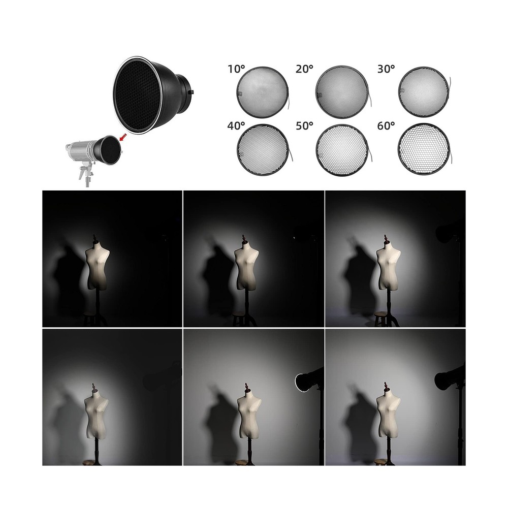 SOONPHO Standard Reflector 7"/ 18cm Lamp Shade Dish Diffuser with 10°/20°/30°...