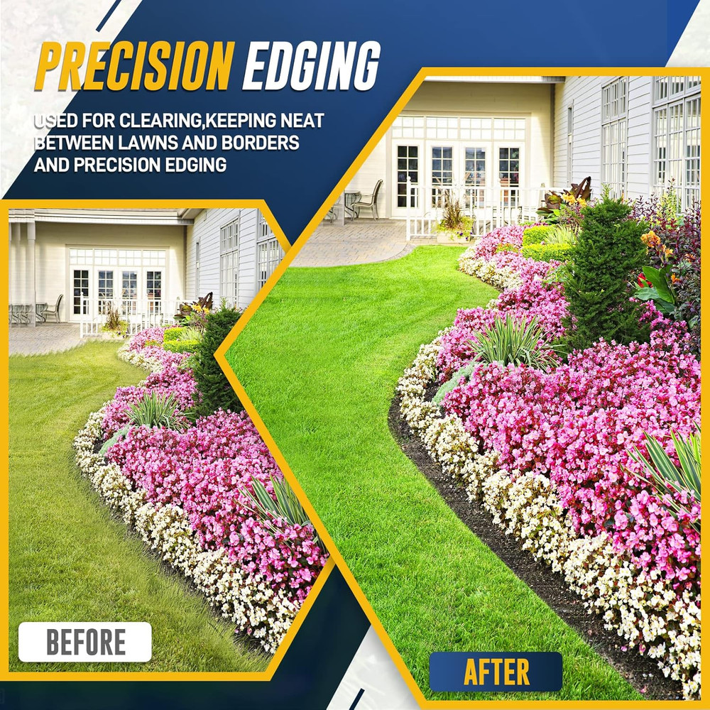 Hand Edger Lawn Tool, Sharp Half Moon Manual Grass Edger Tool with Soft T-Grip H