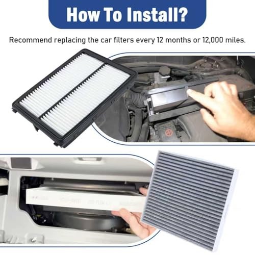 Engine Air Filter & Cabin Air Filter Combo Kit Compatible with Hyundai