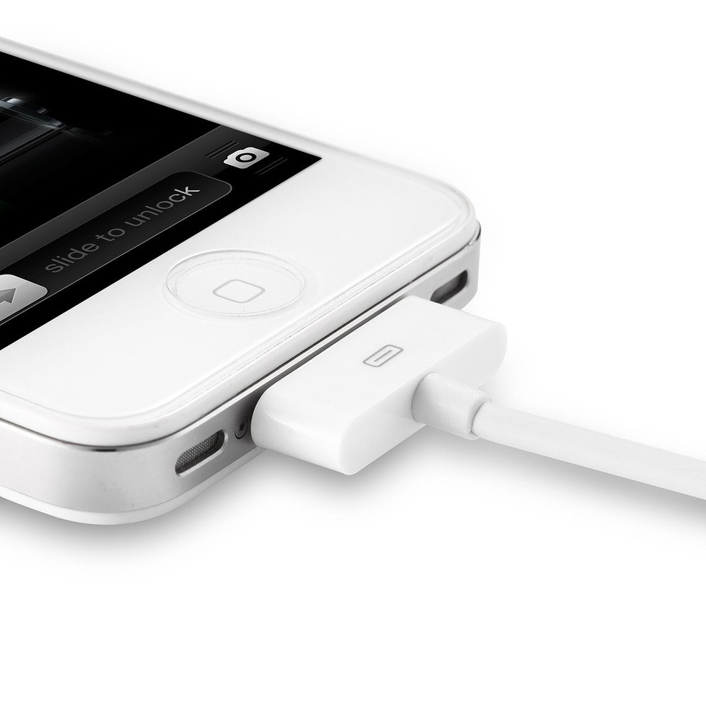 Aibocn MFi Certified 30 Pin Sync and Charge Dock Cable for iPhone 4 FT, White