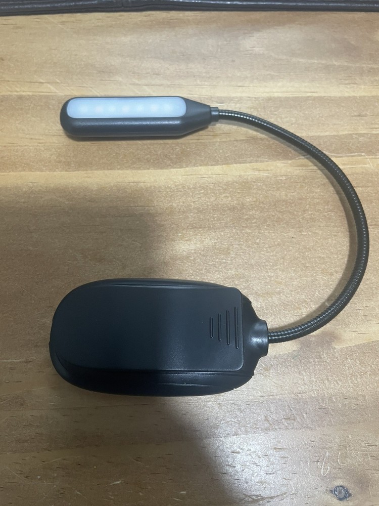 Black Portable LED Book Light with USB charger