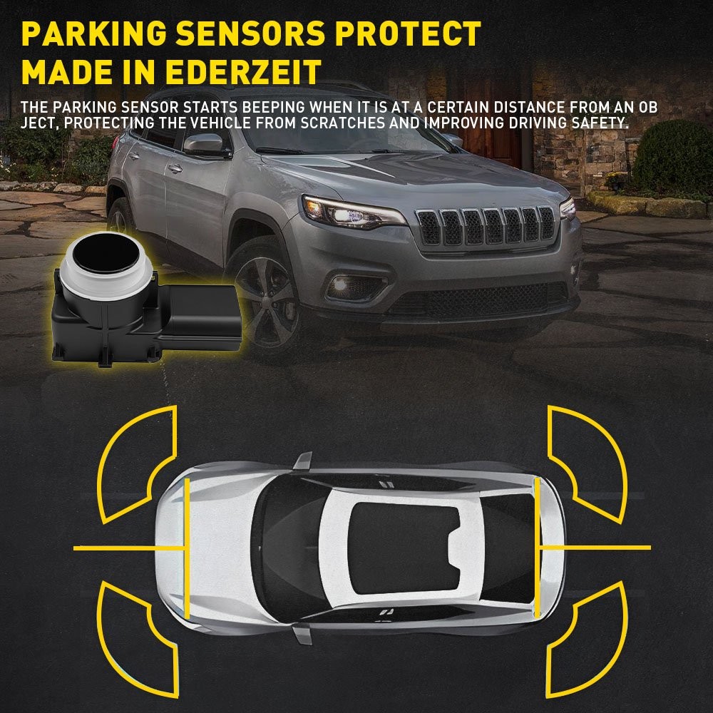 8PCS Front Rear PDC Reverse Parking Sensor 3Pin Fit 2017-2023 Chrysler Pacifica