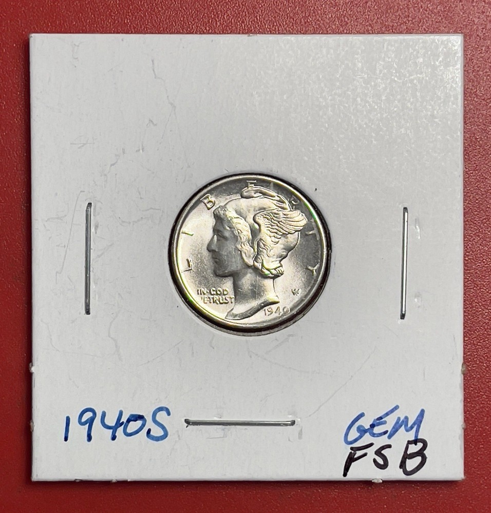 1940 S Mercury Silver Dime, Gem Uncirculated, FSB.
