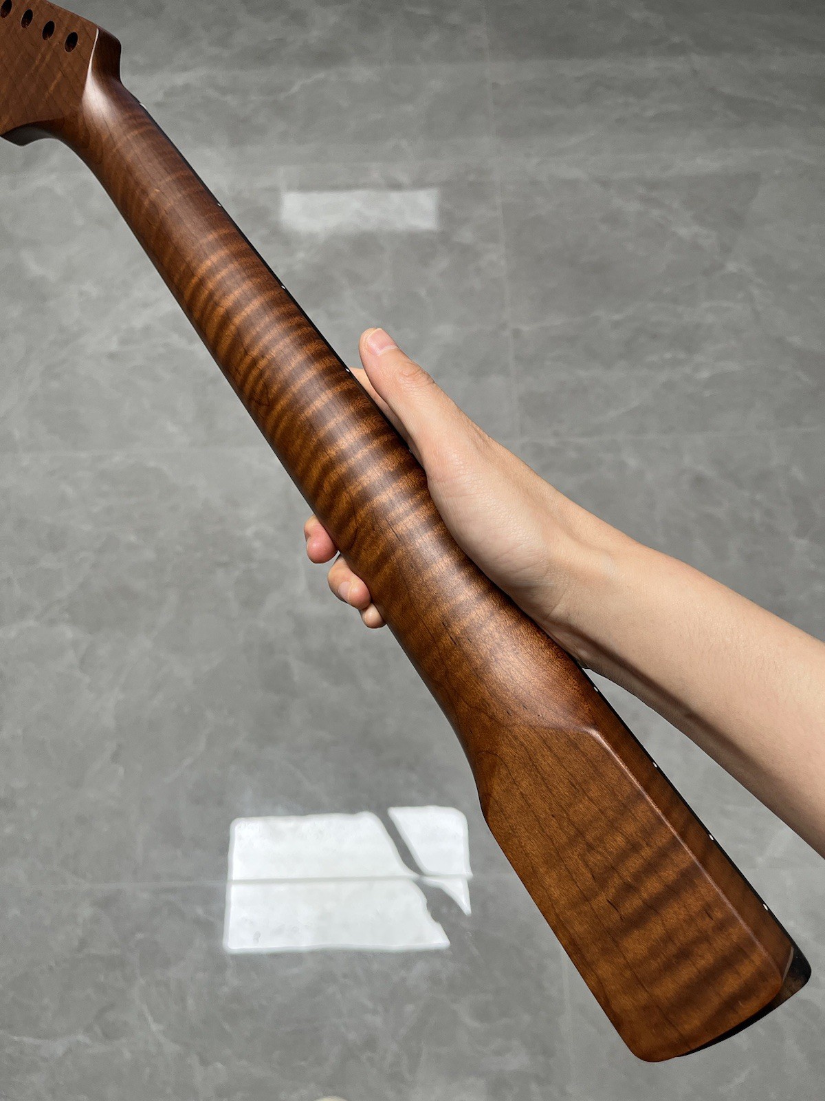 NEW Stainless Ebony 22fret Satin Roasted Flame Maple electric guitar neck 12in