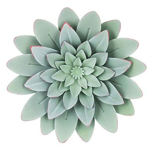 Green Succulent Metal Wall Decor