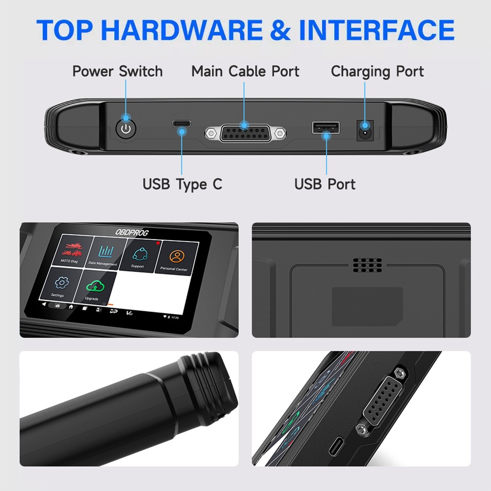 Motorcycle OBD2 Scanner All System Diagnostic Code Reader Idle Adjustment Reset