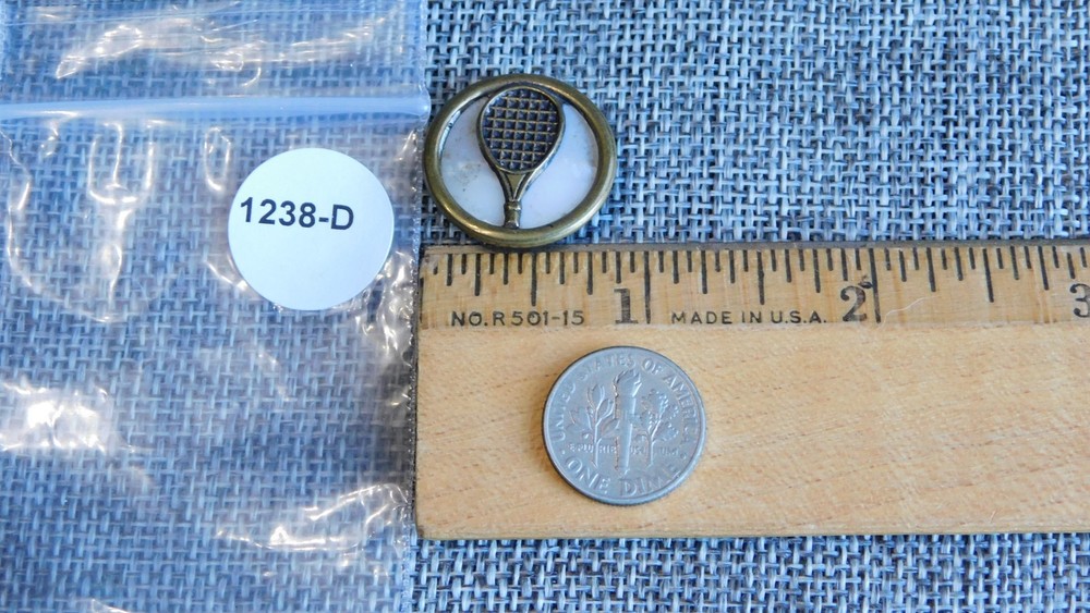 Antique Vtg Button Racket Aprx: 7/8" #1238-D