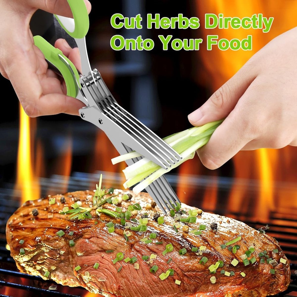 2025 Upgraded Herb Scissors, Effortless Herb Shears Cutter Tool with Sharp Stain